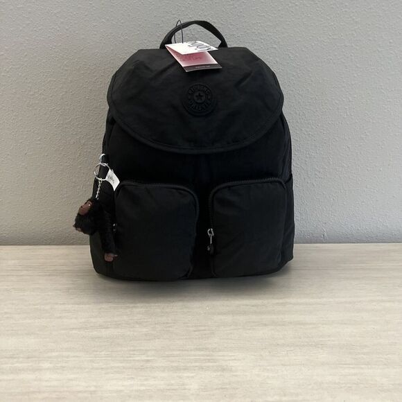 Kipling Fiona Medium Backpack KI9346 - Black w Glam Silver (NWT) - Picture 1 of 14